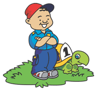 boy and turtle small